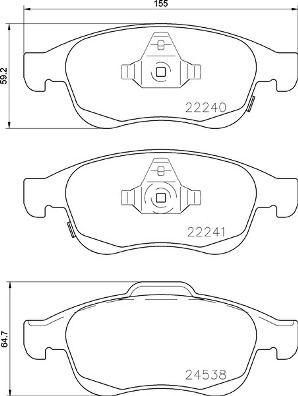 A.B.S. P 23 165 BREMBO Bremsbelagsatz, Scheibenbremse